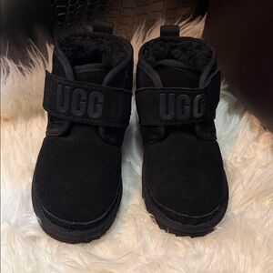 UGG Kids Black Suede Boots